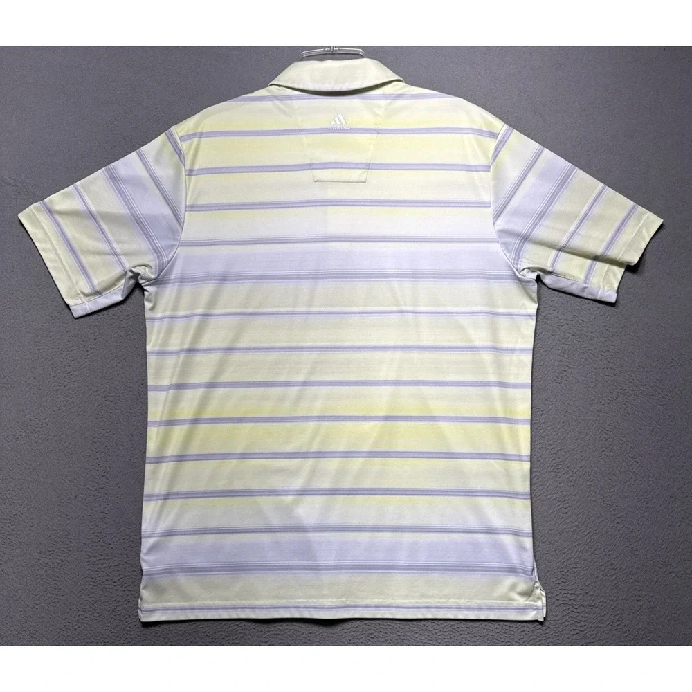 Adidas Golf Climacool Polo Shirt Mens Sz L Yellow Gray Easter Performance Tennis